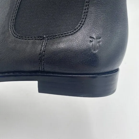 Frye Leather Pull On Ankle Boots Black Melissa Chelsea Sz 7.5 8. READ