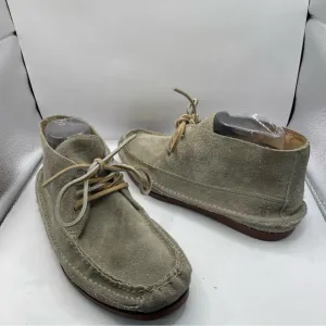Frye Mason Chukka Men’s size 9 Tan/steel Gray Suede Leather Boot Shoes Lace Up