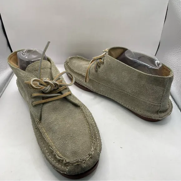Frye Mason Chukka Men’s size 9 Tan/steel Gray Suede Leather Boot Shoes Lace Up