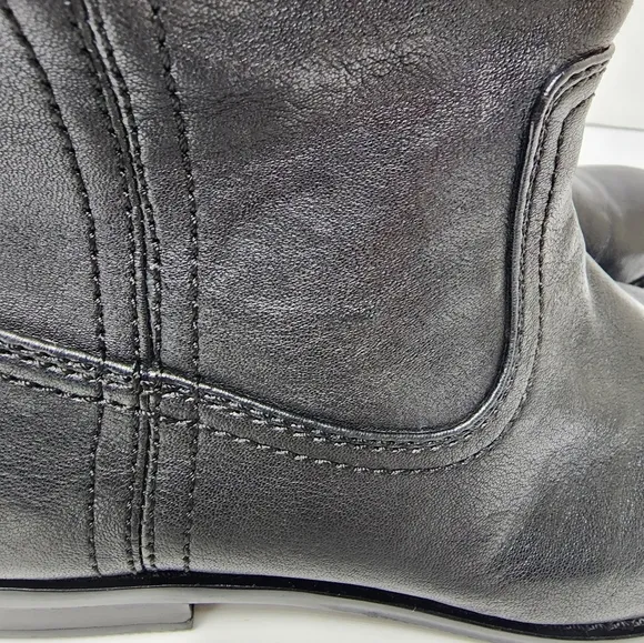 Frye Over The Ankle Leather Booties In Black Womens Size  5.5