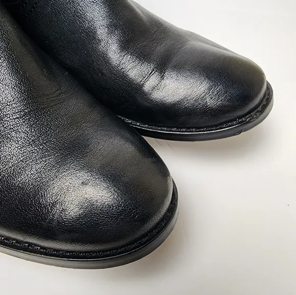 Frye Over The Ankle Leather Booties In Black Womens Size  5.5