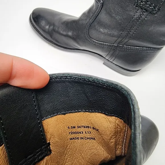 Frye Over The Ankle Leather Booties In Black Womens Size  5.5