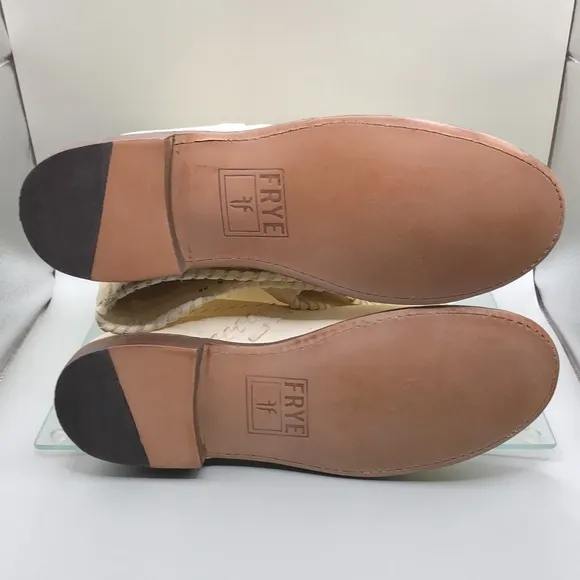 Frye Paige Huarache Leather Flat Tall Boots in Ecrue Cream  sz 8 NEW WITHOUT BOX