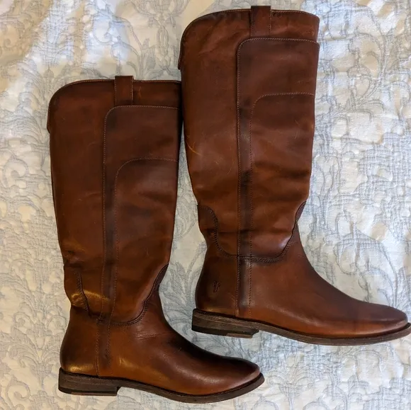Frye Paige Leather Knee High Riding Tall Boots In Cognac sz 6 Brand New!!