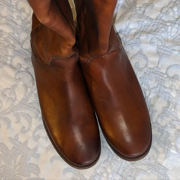 Frye Paige Leather Knee High Riding Tall Boots In Cognac sz 6 Brand New!!