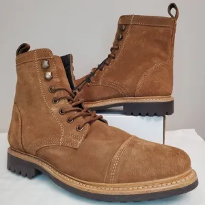 Frye Russell Boots FR41606 Tan Leather Mens Lace Up Zip Western Work Ranch Rodeo