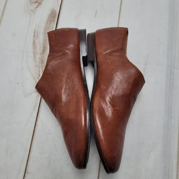 Frye Terri Cognac flat loafers booties boots shooties low ankle