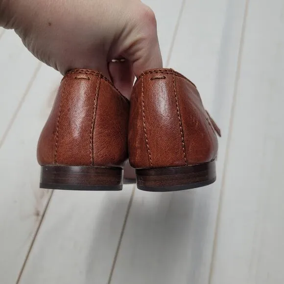 Frye Terri Cognac flat loafers booties boots shooties low ankle