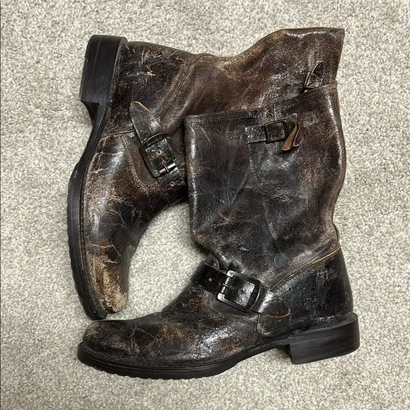 Frye Veronica Distressed Finish moto boots size 9.5