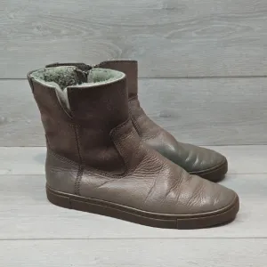 Frye Women Leather Ankle Fur Boots Shoes Sz 8M
