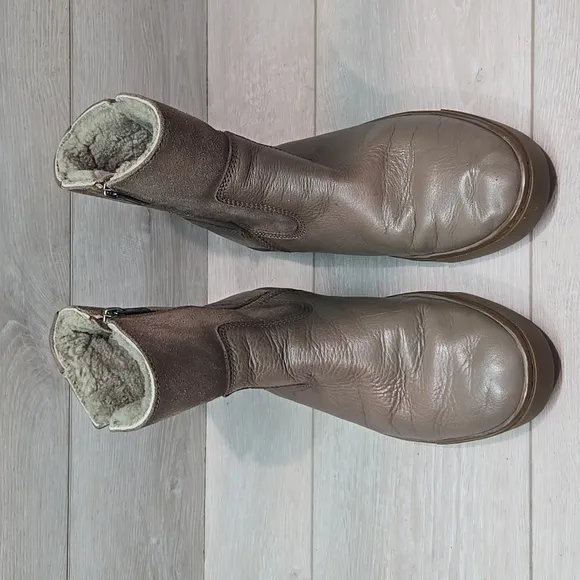 Frye Women Leather Ankle Fur Boots Shoes Sz 8M