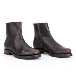 Frye Women Veronica Inside Zip Moto Biker Distress Brown Leather Boots sz 7