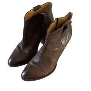 Frye Womens Braided Ankle Block Heeled Boots Brown Size 6B