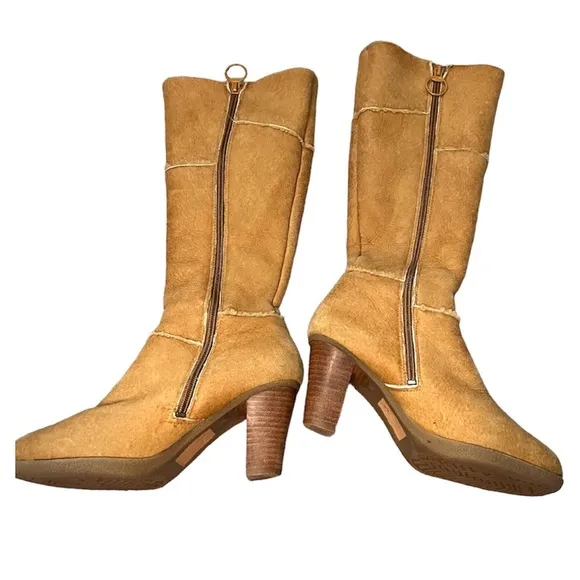 Frye Y2K Sherpa Lined Heeled Leather Boots