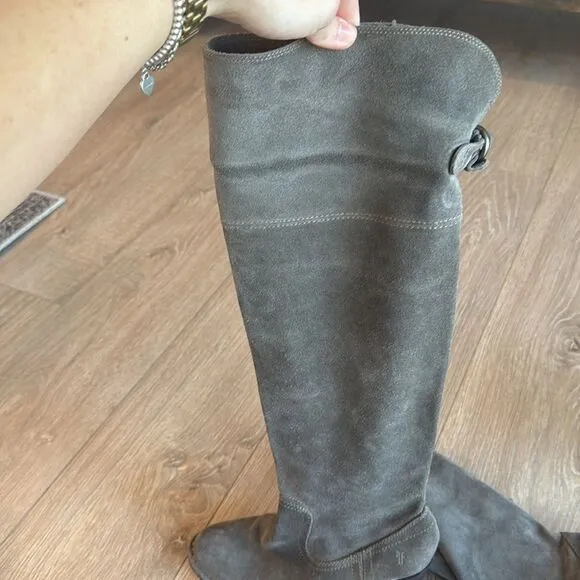 FRYE SUEDE LUCINA SLOUCH BOOT SIZE 7 KNEE HIGH OR OVER THE KNEE EEEUC