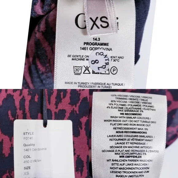GANNI Dress Leopard Slip Mini Animal‎ Stretch Black Red Wine Casual Y2K Boho NWT