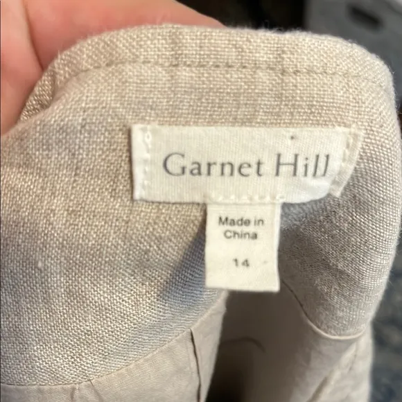 Garnet Hill Tan Linen Blend Zipper Quilted Bomber Jacket Minimalist Coastal