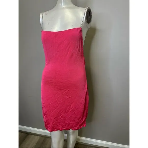 GAUGE81 Hira Short Dress Fuchsia Pink Crystal Straps Open Back Size M $386