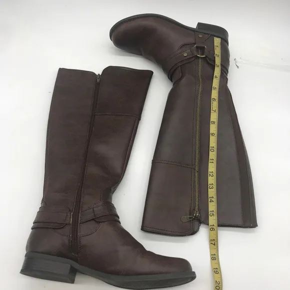 GBG Los Angeles Womens Harlea Riding Boots Brown Knee High Side Zipper 9.5 M