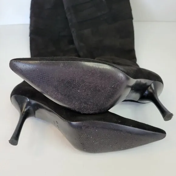 GCI Collezione Grant Tall Shaft Black Stiletto Boots Womens Size 6