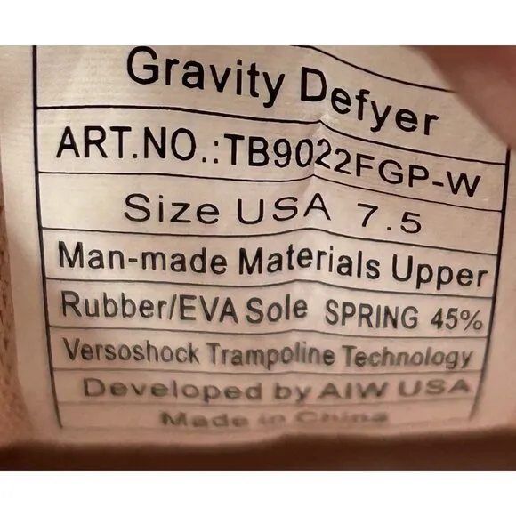 Gdefy Gravity Defyer Shoes Sneakers Womans 7.5 Comfort Fit Pink Grey Veroshock