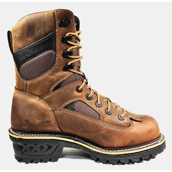Georgia Boot LTX Men's Size 9W Brown Logger Waterproof 9&quot; Work Boots GB00616