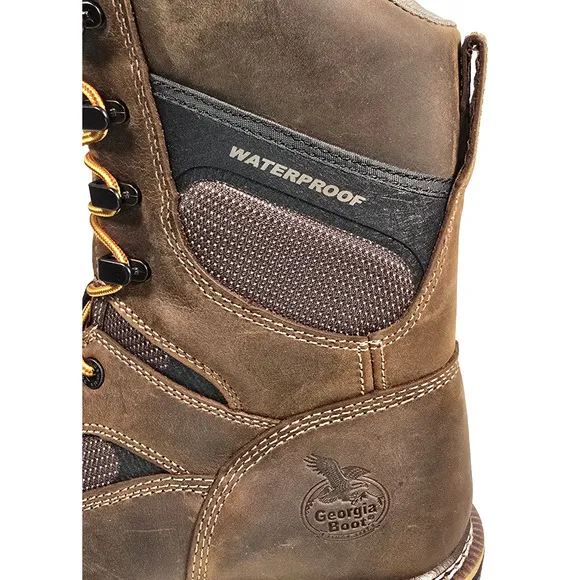 Georgia Boot LTX Men's Size 9W Brown Logger Waterproof 9&quot; Work Boots GB00616