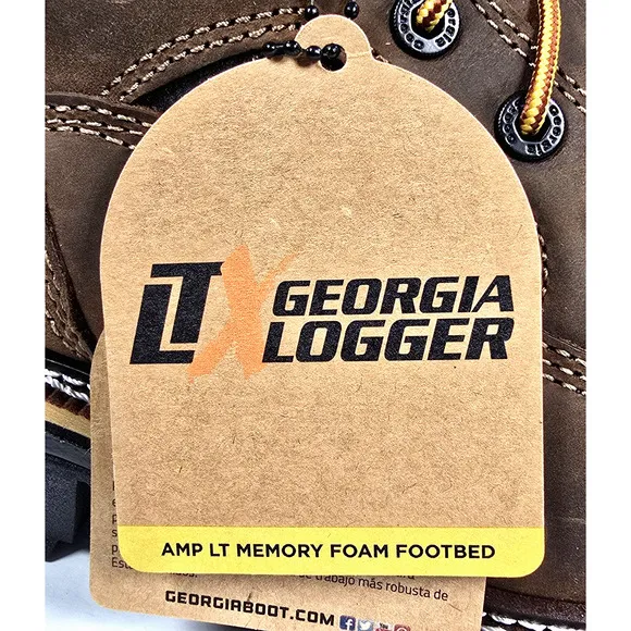 Georgia Boot LTX Men's Size 9W Brown Logger Waterproof 9&quot; Work Boots GB00616