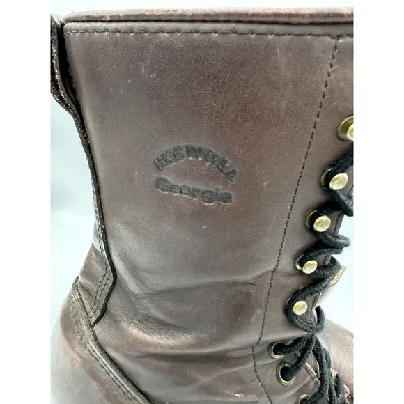 Georgia Boot Waterproof Lace Logger Work Boot Brown Size Men's 10.5 W