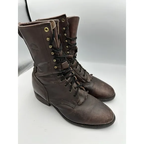 Georgia Boot Waterproof Lace Logger Work Boot Brown Size Men's 10.5 W