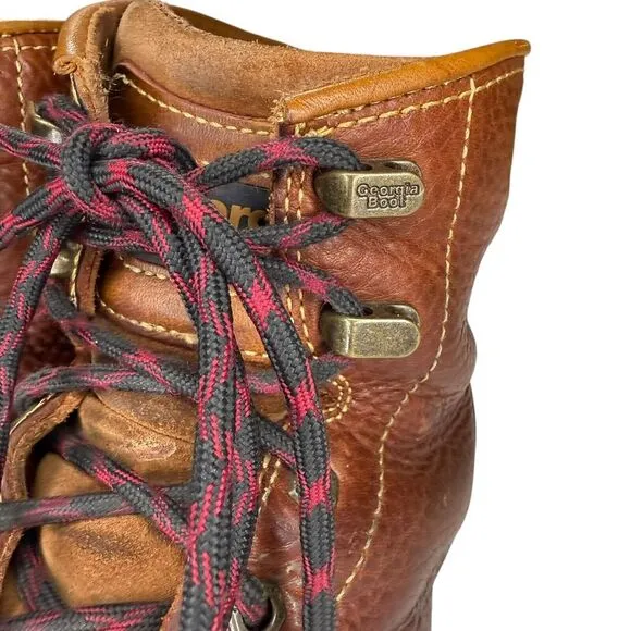 Georgia Boot Wedge Work Boots Mens 10.5 Brown Leather Electrical Hazard‎ Safety