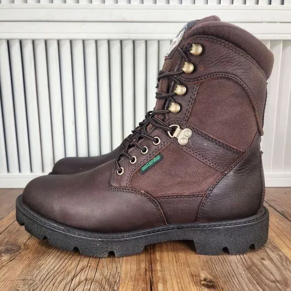 Georgia Boot G108 8&quot; Homeland Mens 8.5 Wide Brown Leather Waterproof Work Boots