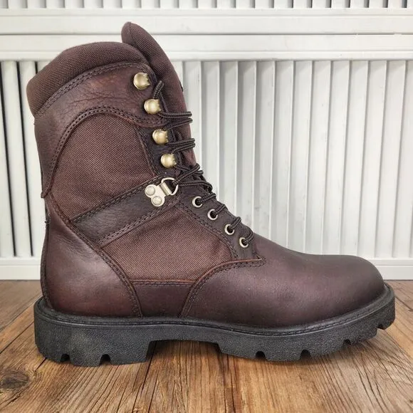 Georgia Boot G108 8&quot; Homeland Mens 8.5 Wide Brown Leather Waterproof Work Boots