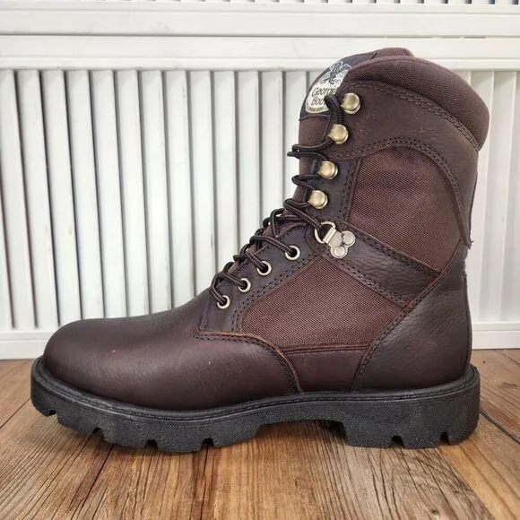 Georgia Boot G108 8&quot; Homeland Mens 8.5 Wide Brown Leather Waterproof Work Boots