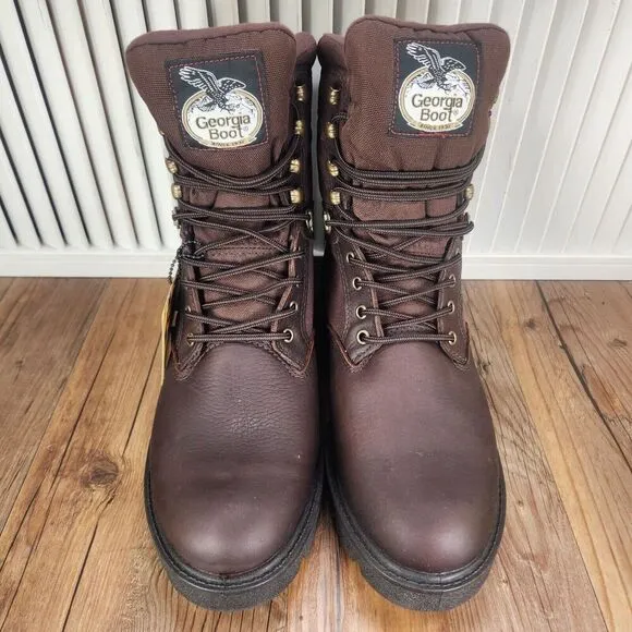 Georgia Boot G108 8&quot; Homeland Mens 8.5 Wide Brown Leather Waterproof Work Boots