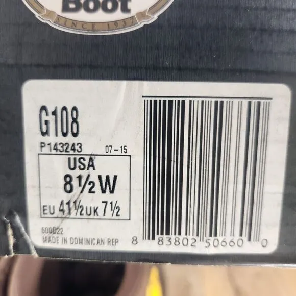 Georgia Boot G108 8&quot; Homeland Mens 8.5 Wide Brown Leather Waterproof Work Boots