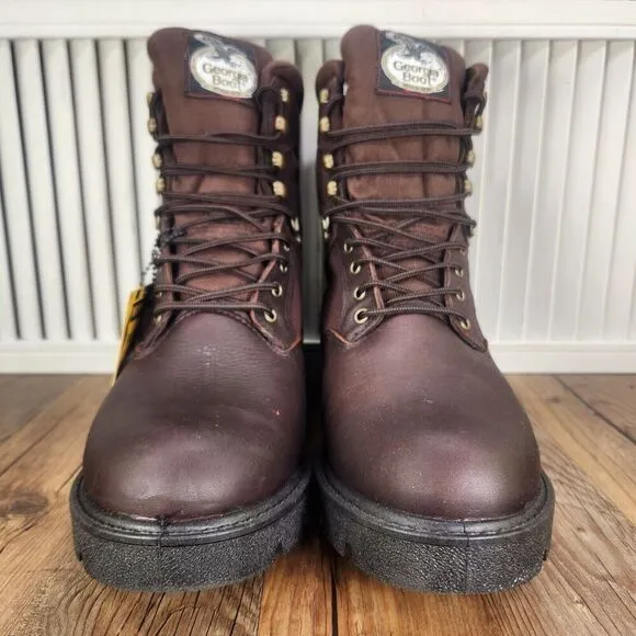 Georgia Boot G108 8&quot; Homeland Mens 8.5 Wide Brown Leather Waterproof Work Boots