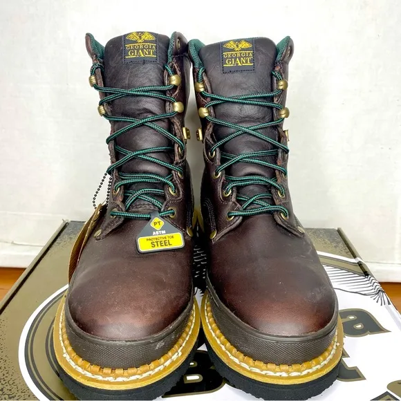 Georgia Giant Steel Toe Work Boots G8374 Size: 9 Wide