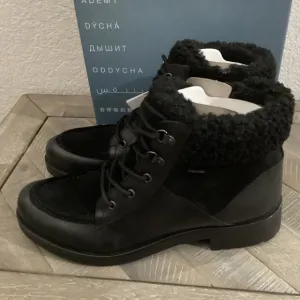 GEOX Rawelle ABX Faux Shearling Trimmed Waterproof Boots, size 10.5