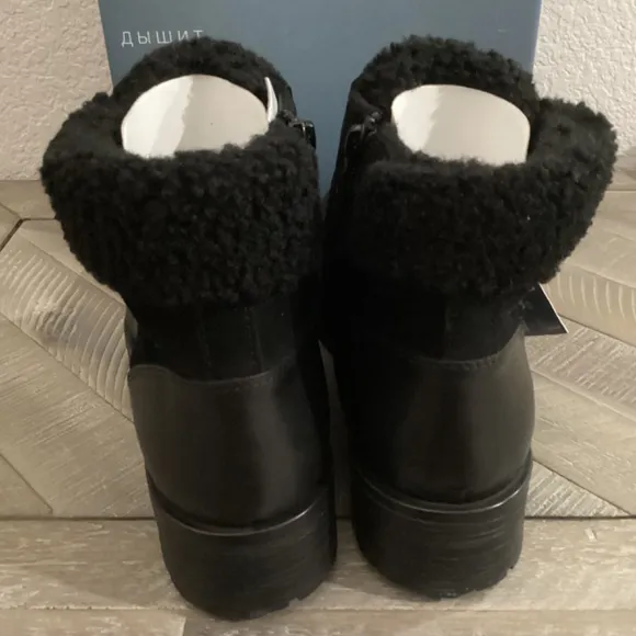 GEOX Rawelle ABX Faux Shearling Trimmed Waterproof Boots, size 10.5