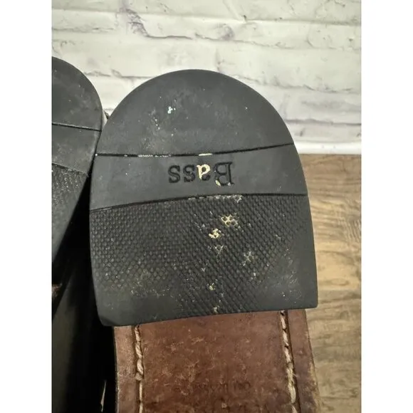 G.H. Bass Weejuns Men’s 7D Logan Flat Strap Black Penny‎ Loafer Leather Shoe