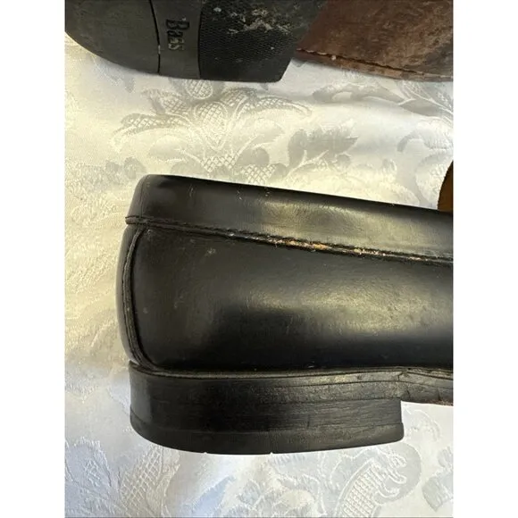 G.H. Bass Weejuns Men’s 7D Logan Flat Strap Black Penny‎ Loafer Leather Shoe