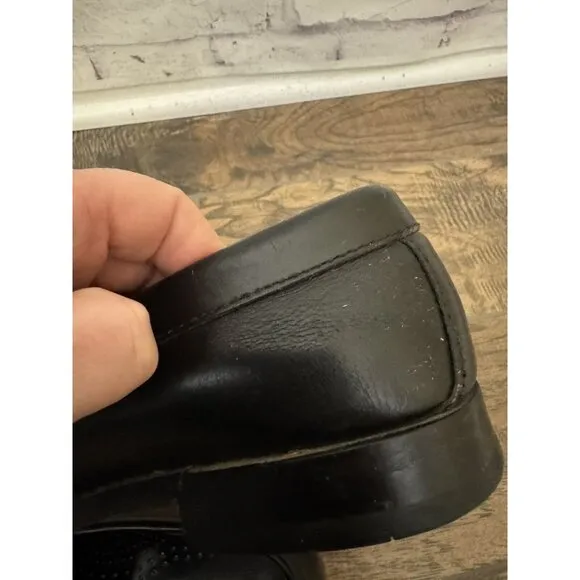 G.H. Bass Weejuns Men’s 7D Logan Flat Strap Black Penny‎ Loafer Leather Shoe