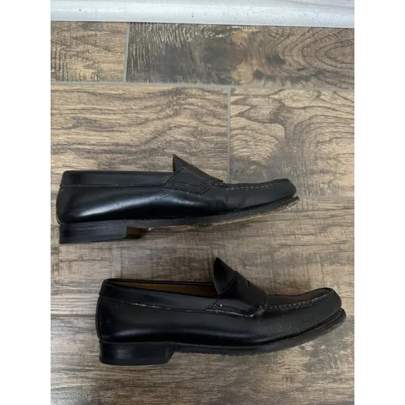 G.H. Bass Weejuns Men’s 7D Logan Flat Strap Black Penny‎ Loafer Leather Shoe