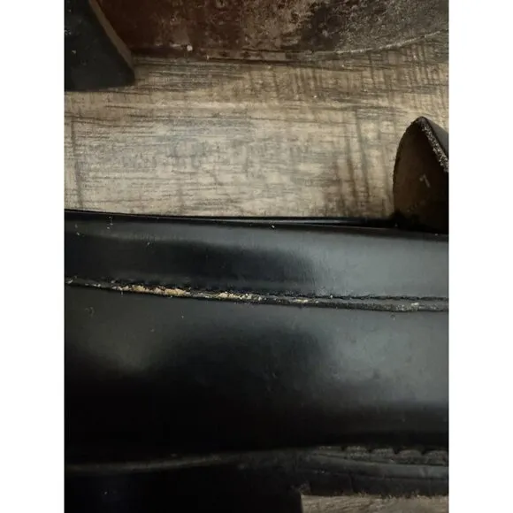 G.H. Bass Weejuns Men’s 7D Logan Flat Strap Black Penny‎ Loafer Leather Shoe