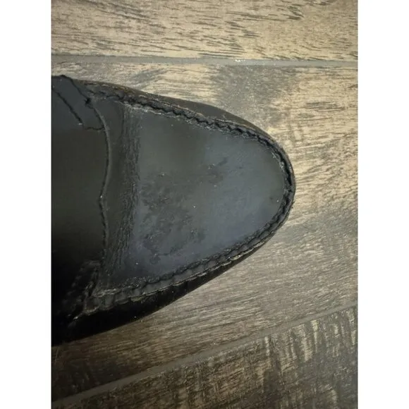 G.H. Bass Weejuns Men’s 7D Logan Flat Strap Black Penny‎ Loafer Leather Shoe