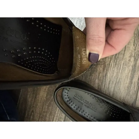 G.H. Bass Weejuns Men’s 7D Logan Flat Strap Black Penny‎ Loafer Leather Shoe