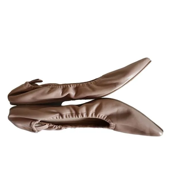 Gianvito Rossi Peach Leather Ballet Flat (EUR 41.5)