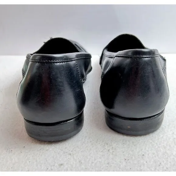 Giorgio Brutini Men's Black Leather Tassel Slip On Casual Loafer Shoes Size 9.5D