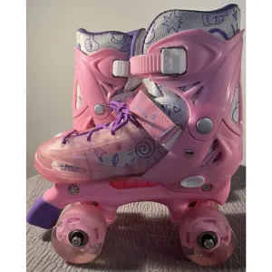 Girls Nattork Pink Adjustable Roller Skates Size 1Y-4Y